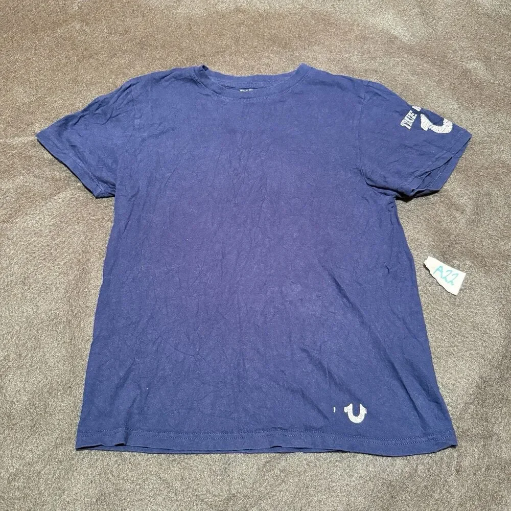 True Religion Mens TShirt S Small Blue Short Sleeve Tee Shirt
